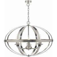 Dar SYM0646 Symbol 6 Light Ceiling Pendant Light In Satin Chrome