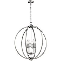 FE/CORINNE/6/P/L Corinne 6 Light Ceiling Pendant Light In Polished Nickel - Dia: 622mm