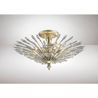 Diyas IL31671 Fay 3 Light Semi Flush Ceiling Light In Aged Silver And Gold