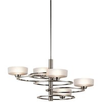 KL/ALEEKA5B Aleeka 5 Light Classic Pewter Chandelier Orbiting around Central Column