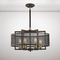 Diyas IL31692 Parker 6 Light Ceiling Pendant In Weathered Zinc