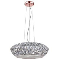Impex LED1705/07/RG Armel Seven Light Ceiling Pendant Light In Rosy Gold - Dia: 520mm