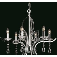 Impex CF911231/06/CH Turin 6 Light Chrome & Crystal Chandelier