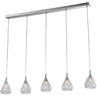 Impex CFH501131/05/LIN/CH Simone Five Light Ceiling Bar Light In Chrome