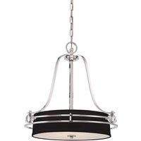 QZ/GOTHAM/P Gotham 4 Light Silver Ceiling Pendant with Black Shades