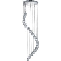 Searchlight 7820-20-LED Ice Cube Twenty Light LED Cluster Ceiling Light In Chrome With Clear Glass