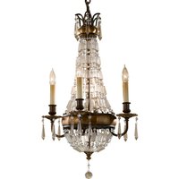 FE-BELLINI4 Bellini 4 Light Bronze & Crystal Chandelier
