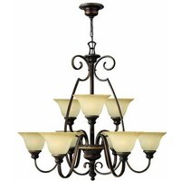 HK/CELLO9 9 Light Antique Bronze Simple Ceiling Chandelier