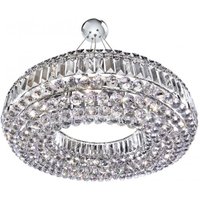 Searchlight 9392CC Vesuvius 10 Light Pendant Round Ceiling Light In Chrome And Crystal