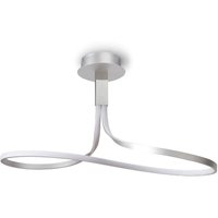 M4980 Nur LED Short Loop Semi Flush Ceiling Light In Silver And Chrome