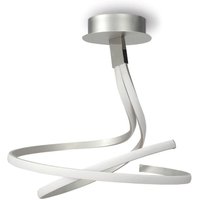M4981 Nur LED Double Spiral Semi Flush Ceiling Light In Silver And Chrome