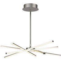 M5913 Star Dimmable LED Medium Ceiling Pendant Light In Silver And Chrome - Dia: 710mm