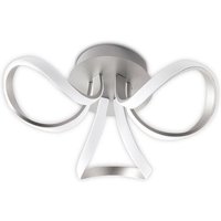 M4994 Knot Dimmable LED 3 Light Semi Flush Ceiling Light In Silver And White