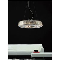 Diyas IL30079 Torre Crystal Ceiling Pendant Light in Polished Chrome Finish