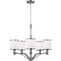FE/PROSPECTPK5 Prospect 5 Light Chandelier Ceiling Light In Satin Nickel And Chrome