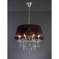 IL30056BL Olivia 8 Light Ceiling Pendant in Chrome with Black Shade