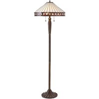 Interiors 1900 70936 Fargo Tiffany 2 Light Floor Light With Shade