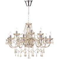 Dar RAP1206 Raphael 12 Light Chrome and Glass Chandelier