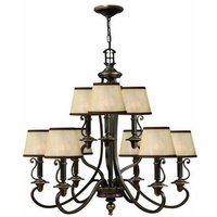 HK/PLYMOUTH9 9 Light Vintage Chandelier in Olde Bronze
