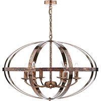 Dar SYM0664 Symbol 6 Light Pendant Ceiling Light in Dappled Copper