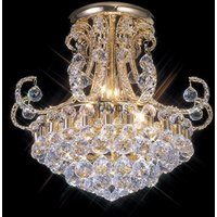 Diyas IL30006 Pearl Crystal Ceiling Light in Gold Finish
