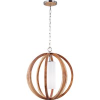FE/ALLIER/P/S LW Allier Light Wood And Brushed Steel Small Pendant