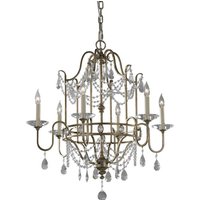 FE/GIANNA6 Gianna 6 Light Gilded Silver & Crystal Chandelier