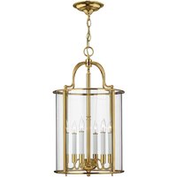 HK-GENTRY-P-L-PB Gentry 6 Light Round Polished Solid Brass Hanging Lantern