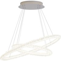 Searchlight 42610-2CC Circle Looped Ceiling Pendant Light In Chrome And Crystal Glass - Width: 830mm
