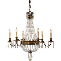 FE-BELLINI6 Bellini 6 Light Bronze & Crystal Chandelier