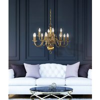 Searchlight 1019-12AB Flemish Antique Brass 12 Light Fitting