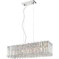 Impex Chantale 7 Light Crystal Oblong Ceiling Light In Polished Chrome Finish