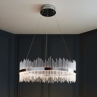 Tivoli Large Ceiling Pendant Light In Chrome With Clear Glass Rods