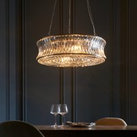 Crystal 6 Light Ceiling Pendant Light With Concave Glass In Bright Nickel Finish