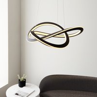 Inez LED Ceiling Pendant Light In Textured Black Finish 68 cm