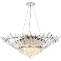 Dar Lighting Nimbus 9 Light Crystal Ceiling Chandelier In Polished Chrome Finish