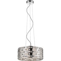 Impex Laurette 6 Light Crystal Ceiling Pendant Light In Polished Chrome Finish