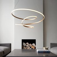 Aurora LED Ceiling Pendant Light In Satin Gold Finish 85 cm