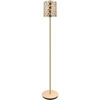 Impex Lola 3 Light Crystal Floor Lamp In Matt Gold Finish