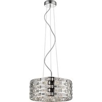 Impex Lola 6 Light Crystal Ceiling Pendant Light In Polished Chrome Finish