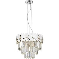 Impex Celine 6 Light Crystal Ceiling Pendant Light In Polished Chrome Finish