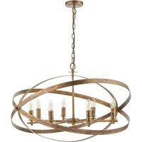 Dar Lighting Nitya 8 Light Ceiling Pendant Light In Mottled Copper Finish NIT0864