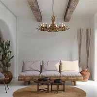 Searchlight Stag 12 Light Ceiling Pendant Light In Brown Finish 6412-12BR