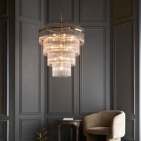 Endon 112576 Marietta 16 Light Ceiling Pendant In Antique Brass With Clear Glass