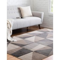 Asiatic Carved Triangles Rug Taupe