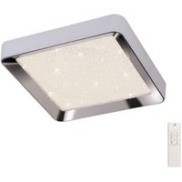 Mantra M5920 Male LED Large Square Flush Ceiling Light In Chrome - L: 650mm