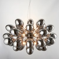 8 Light Ceiling Pendant Light In Black Chrome Plate With Dark Chromed Glass