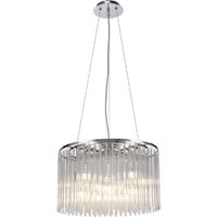 Diyas IL30018/G9 Zanthe 10 Light Round Ceiling Pendant Light In Chrome With Clear Glass