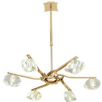 Mantra M0551FG Alfa 6 Light Telescopic Pendant/Semi Flush Light In French Gold