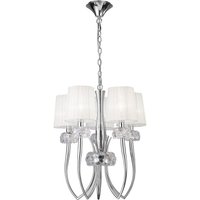 Mantra M4632 Loewe 5 Light Slim Pendant Light With Shades In Chrome